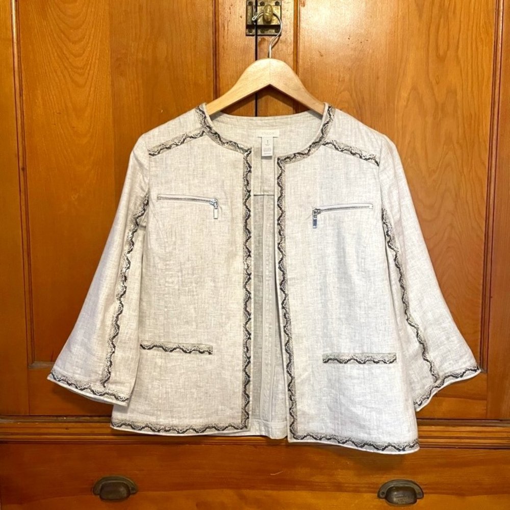 Size 1 linen blend Chico's jacket